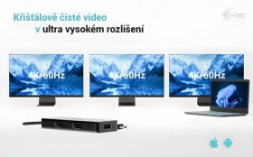 I-TEC USB-C Triple 4K HDMI Video adaptér / Redukcia / 3× HDMI 2.0 / PD 100W / 4K 60Hz / MST (C31TRIPLE4KHDMIPD)