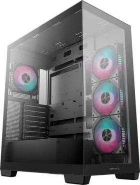 DEEPCOOL CG580 4F ARGB čierna / Skriňa / 2x USB 3.2 Gen2 + USB-C / priehľadná bočnica / bez zdroja (R-CG580-BKADA4-G-1)