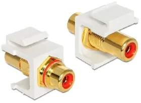 DeLock Keystone modul / konekor RCA samica - RCA samica / pozlátený / červený (86308)