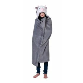 Cozy Noxxiez Kravička - hrejivá deka s kapucňou so zvieratkom a labkovými vreckami / od 3 rokov (20-BL827)