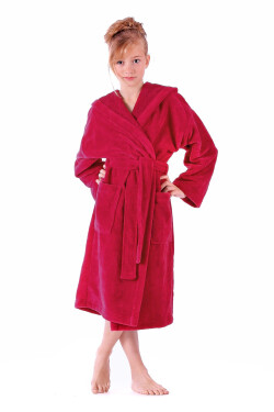 Detský župan Tampa s kapucňou 9149 ruby - Vestis dětské č.104