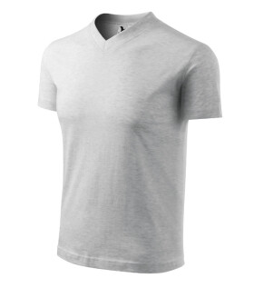 Tričko s výstrihom do V unisex svetlo šedá modrá XL