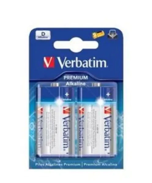 Verbatim batéria D Alkaline 2ks / 1,5 V / blister (49923)