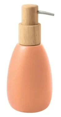 Spirella Sven dávkovač mydla matne broskyňový / polyresin / drevo / 260 ml