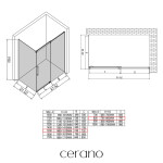 CERANO - Sprchovací kút Lantono - pravá - 8 mm - Soft-Close - chróm, mliečne sklo - 150x80 - posuvný CER-665587