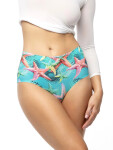 Jednoduché maxi nohavičky Sea Stars Green and Red - Julimex XXL