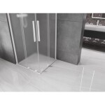 MEXEN/S - Velar Duo sprchovací kút, posuvné dvere 90 x 90, dekor, biela 871-090-090-32-20