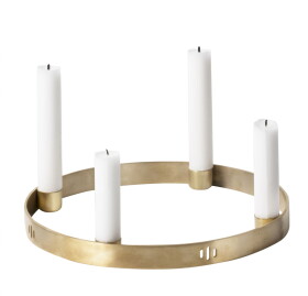 Ferm LIVING Mosadzný adventný svietnik Circle Brass