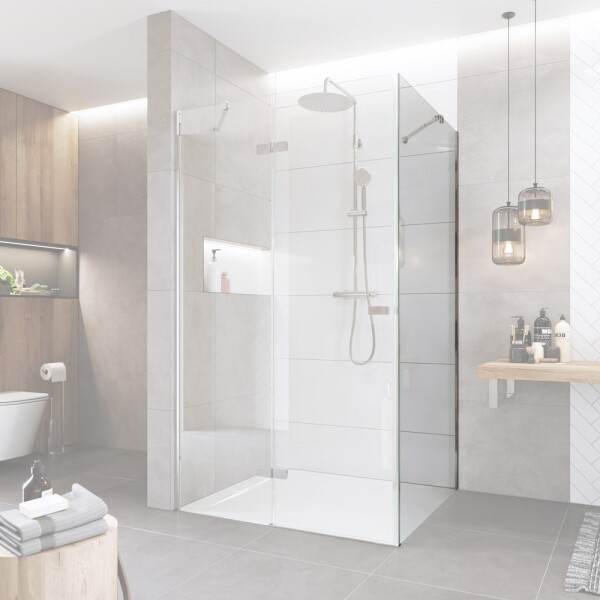 Mereo Fixné sklo, Novea, 116 x 200 cm, chróm ALU, sklo Číre, L/P prevedenie CK10403Z