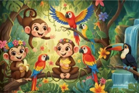 Trefl Puzzle Opičky a priatelia MAXI