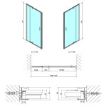 POLYSAN - EASY BLACK otočné sprchové dvere 880-1020, číre sklo EL1715B