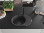 MEXEN/S MEXEN/S - Kevin granitový drez s odkvapkávačom vrátane batérie Rita, čierna kropenatá 6517-76-670300-70-B