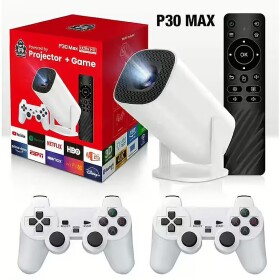 Roger RoGer RO-P30MAX Retro Games Projector + 2 Pads / 30000+ games / 4K / Wifi