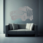 Veselá Stena Samolepka Auto Land Rover Defender Farba: ružová, Veľkosť: 40 x 35 cm