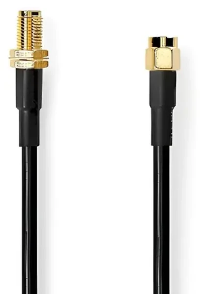 Nedis Anténny kábel SMA(M)-SMA(F) čierna / Anténny kábel / Pozlátené / 50 Ohm / Dvojité tienenie / 10 m (CSGB02400BK100)