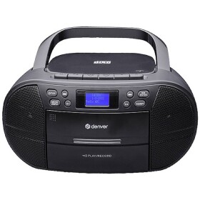 Denver TDC-280B rádio s kazetovým prehrávačom DAB+, FM AUX, CD, kazeta, USB funkcia alarmu čierna; 111141800050