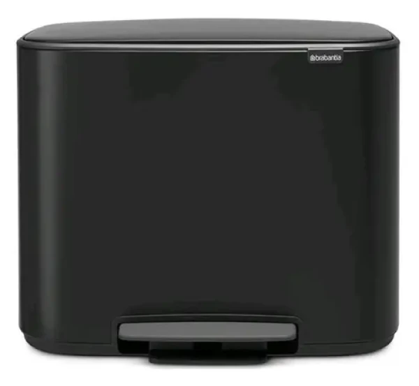 Brabantia Bo Pedálový odpadkový kôš na triedený odpad 11 + 23 L čierna / 54 x 44 x 36.3 cm (121227)