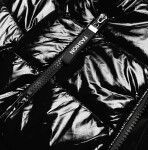 Čierna lesklá dámska bunda so sťahovacím lemom (LD7250) odstíny černé S (36)