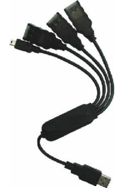 PremiumCord USB2.0 HUB 4-portový / čierny kábel (8592220004743)