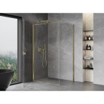 MEXEN/S - Mist-B sprchovací kút dvere krídlové 80 x 85, transparent, zlato 8A2T-080-085-50-00