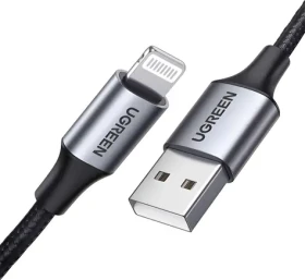 Ugreen Kábel USB-A - Lightning 1 m čierna / Synchronizačný a nabíjací kábel / 480 Mbit/s (60156)