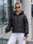 Dámska prešívaná bunda s kapucňou, čierna, FashionStreet TY5759 XL