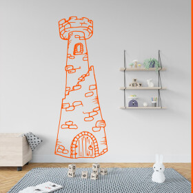 Veselá Stena Samolepka Veža Farba: oranžová, Veľkosť: 80 x 30 cm