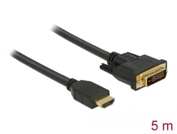 Delock Kábel HDMI - DVI 24+1 5 m / obojsmerný (85656)