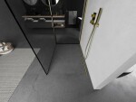 MEXEN/S - Kioto Sprchová zástena WALK-IN 110 x 110, čierny vzor, zlatá 800-110-212-50-70-110