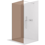 CERANO - Sprchová zástena Walk-in Onyx Corner Cube Ľ/P - 8 mm - hranatá vzpera - chróm, bronzové sklo - 100x70x200 CER-688321