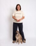 Dog Owners Club Woof laugh love Ecru L