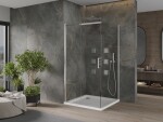 MEXEN/S - Omega sprchovací kút 100x100, číre sklo, posuv, chróm + vanička 825-100-100-01-00-4010