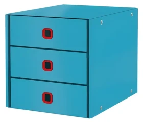 Leitz ClickStore Cosy (3 zásuvky) pokojná modrá / Zásuvkový box / Kartón / 286 x 282 x 358 mm (53680061)