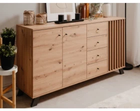 Široká komoda Merida, 160 cm, dub artisan/antracit%