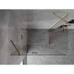 MEXEN/S - Mist H Duo sprchovací kút dvere krídlové 110 x 105, transparent, zlato - 8A5-1105L-105P-50-00 8A5-110L-105P-50-00
