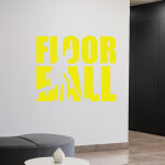 Veselá Stena Samolepka Nápis Floorball Farba: bílá, Veľkosť: 60 x 49 cm