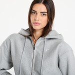 Mikina Nike Solo Swoosh Men's Full-Zip Fleece Hoodie Dk Grey Heather/ Lt Smoke Grey/ White L