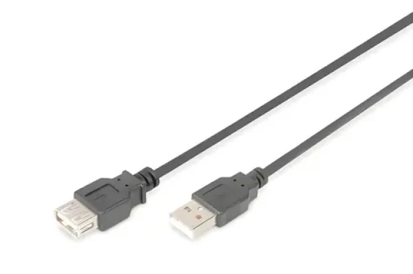 Digitus čierna / Predlžovací kábel / USB 2.0 / USB A - USB A / 1,8 m (AK-300202-018-S)