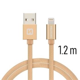 SWISSTEN TEXTILE dátový kábel USB - Lightning 1.2m zlatá (71523204)