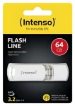 INTENSO FLASH LINE 64GB biela / Flash disk / USB-C 3.2 Gen 1 / čítanie až 70 MB/s (3538490)