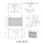 CERANO - Kúpeľňová skrinka Carole + keramické umývadlo Todo - biela matná ryhovaná - 81x50x46,5 CER-037153