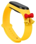 Hurtel Vianočný remienok s rolničkami pre XIAOMI Mi Band 3/4 žltá / Remienok / Silikónový / Vianočný motív