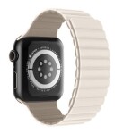 Swissten Silikónový magnetický remienok pre Apple Watch 38/40/41mm biela-capuccino (46000505)