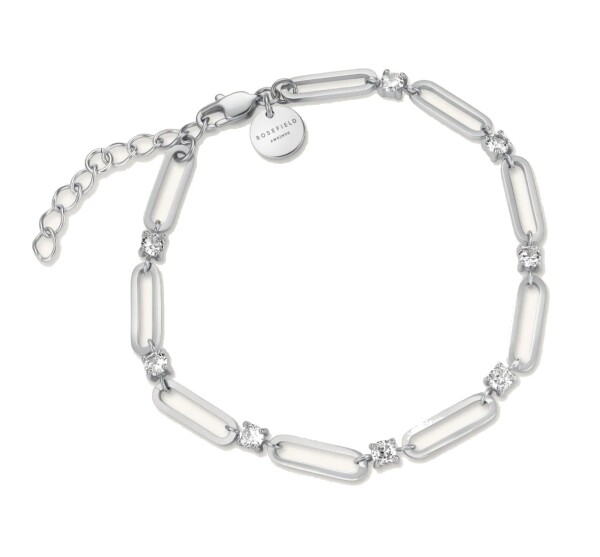 Rosefield Slušivý oceľový náramok s kryštálmi Round JBRCS-J1025