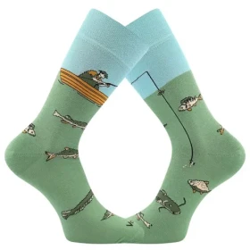 VOXX Ponožky slabé fishing LOVIX 02 s rybářskými motivy RYBÁŘE (3 páry) 39-42 126276