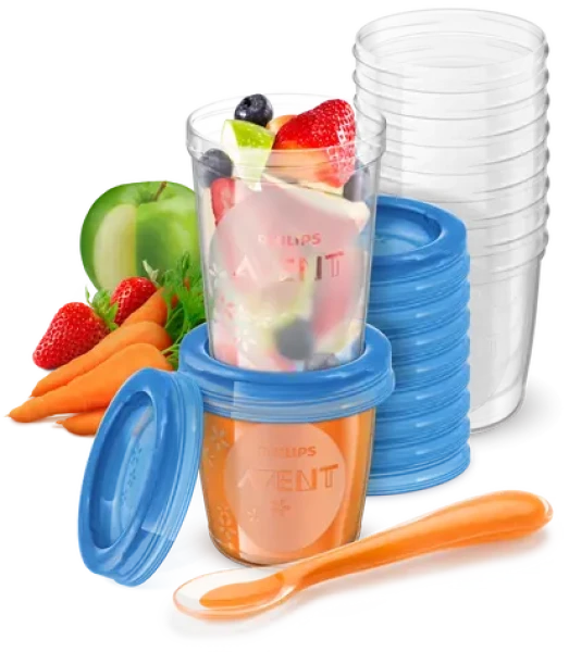 Philips Avent SCF721/20 / Sada nádob na skladovanie jedla / 10x 180 ml / 10x 240 ml