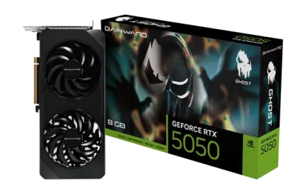 Gainward GeForce RTX 5050 Ghost 8GB / 2572MHz / 8GB GDDR6 / 128-bit / 1x HDMI + 3x DP / 550W (8) (NE65050019P1-GB2070B)