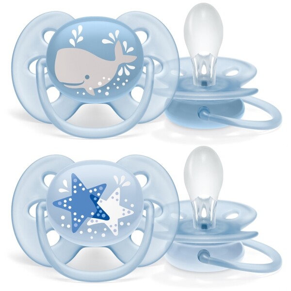 Philips AVENT Cumlík Ultrasoft decor 6-18m chlapec 2 ks