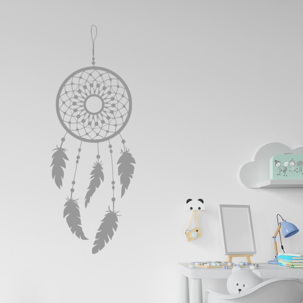 Veselá Stena Samolepka Lapač snov ornament Farba: šedá, Veľkosť: 100 x 37 cm