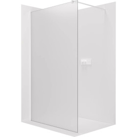 CERANO - Sprchová zástena Walk-in Onyx Round Ľ/P - 8 mm - guľatá vzpera - biela matná, mliečne sklo - 160x200 CER-8050BD250